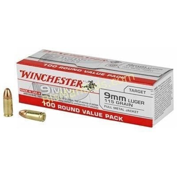 WIN USA 9MM 115GR FMJ - 100 Rds