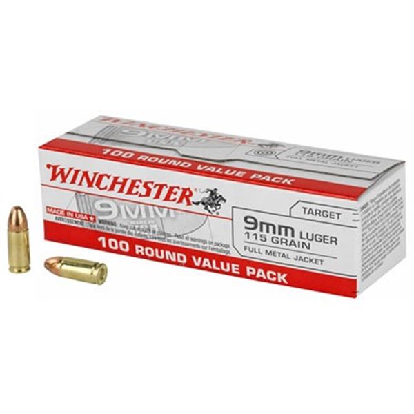 WIN USA 9MM 115GR FMJ - 100 Rds