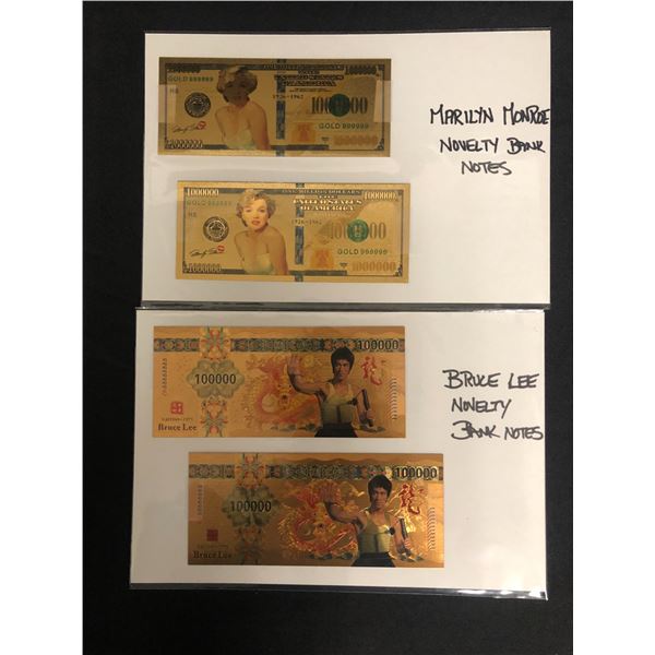 MARILYN MONROE/ BRUCE LEE NOVELTY BANKNOTES