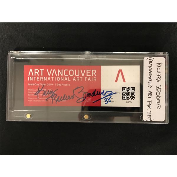 RICHARD BRODEUR AUTOGRAPHED VANCOUVER ART FAIR TICKET