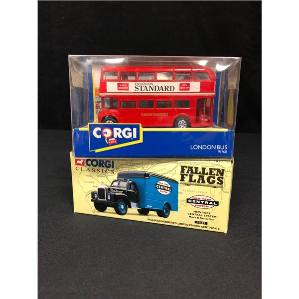 CORGI CLASSICS LOT (LONDON BUS/ NY CENTRAL SYSTEM MACK B SERIES VAN)