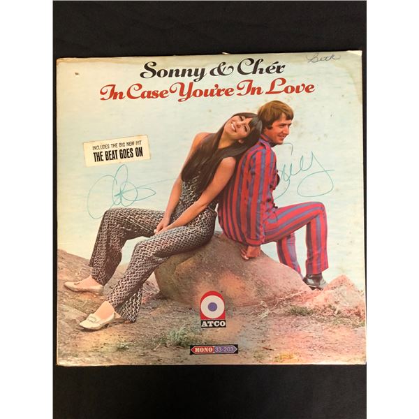 SONNY & CHER SIGNED "IN CASE YOU'RE IN LOVE" ALBUM COVER