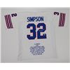 Image 1 : O.J. SIMPSON SIGNED BILLS PRO STYLE CAREER STATS JERSEY (JSA COA)