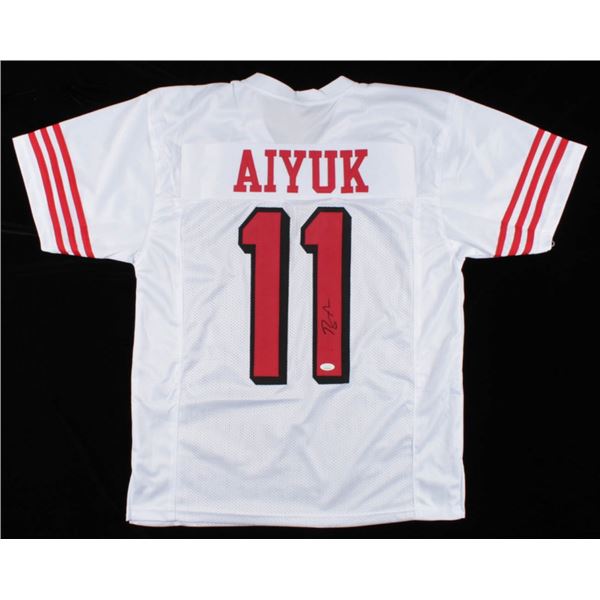 BRANDON AIYUK SIGNED WHITE PRO STYLE JERSEY (JSA COA)