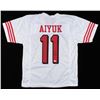 Image 1 : BRANDON AIYUK SIGNED WHITE PRO STYLE JERSEY (JSA COA)