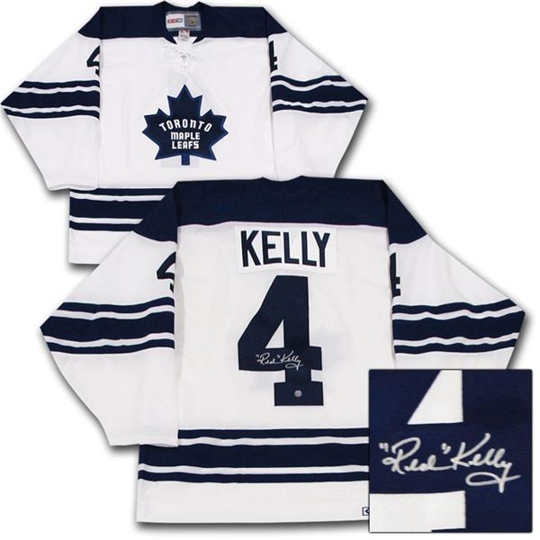 Red Kelly Autographed Toronto Maple Leafs Vintage CCM Jersey (Frozen Pond COA)