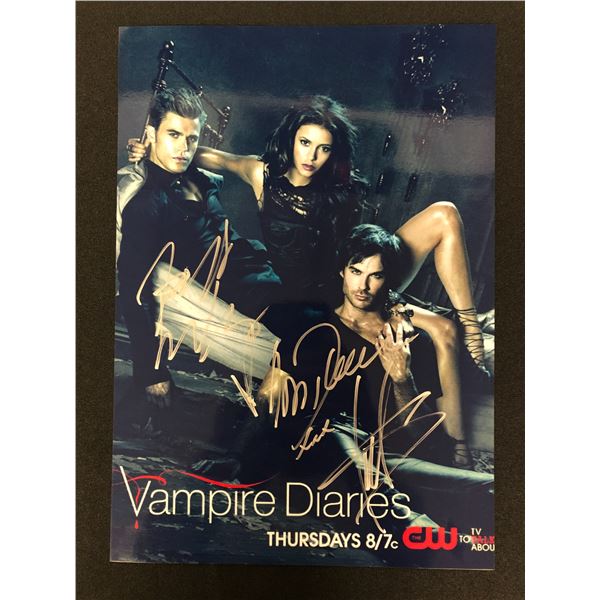 VAMPIRE DIARIES CAST SIGNED 8X10 PHOTO (REAL AUTHENTIC COA)