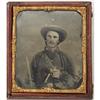 Image 1 : 6TH PLATE EARLY WAR RUBY AMBROTYPE CSA SOLDIER