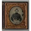Image 1 : SIXTH PLATE AMBROTYPE ARMED CIVIL WAR SOLDIER