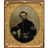 Image 1 : SIXTH PLATE TINTYPE SEATED UNION QUARTERMASTER