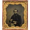 SIXTH PLATE TINTYPE SEATED UNION LINE OFFICER