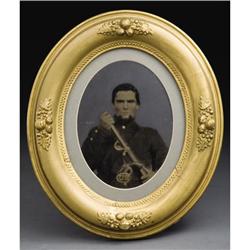 FULL PLATE TINTYPE ARMED CIVIL WAR UNION SOLDIER