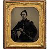Image 1 : SIXTH PLATE TINTYPE SEATED UNION OFFICER OF 33RD