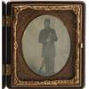 Image 1 : CASED SIXTH PLATE TINTYPE ARMED UNION PRIVATE