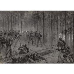 AN ALLEN C. REDWOOD CIVIL WAR WATERCOLOR -