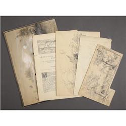 4 FRANK H. SCHELL CW BATTLE DRAWINGS