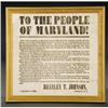 Image 2 : RARE MD. CONFEDERATE BROADSIDE GEN. JOHNSON
