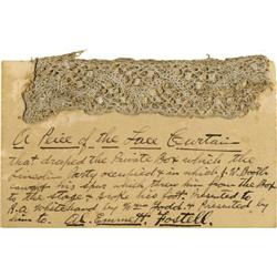 PC OF LACE CURTAIN FROM LINCOLN’S BOX AT FORD'S