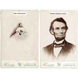 ABRAHAM & MARY TODD LINCOLN- 2 CABINET CARDS