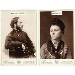 (2) CABINET CARDS MISS CLARA HARRIS & HENRY