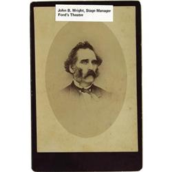 CABINET CARD OF JOHN B. WRIGHT, FORD'S THEATRE