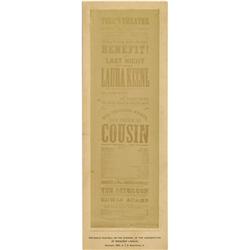 FACSIMILE PLAYBILL FORD'S THEATRE- LINCOLN'S