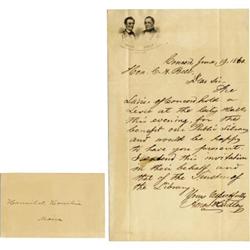 LINCOLN & HAMLIN STATIONARY, HANNIBAL HAMLIN SIG