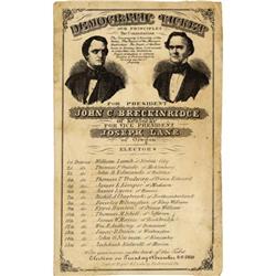1860 DEMOCRATIC TICKET BRECKINRIDGE & LANE