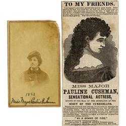 CONFEDERATE SPY “PAULINE CUSHMAN” SIGNED CDV