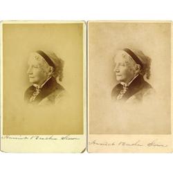 TWO HARRIET BEECHER STOWE SIGNED CABINET CARDS