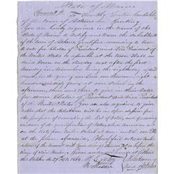 HAND WRITTEN DOCUMENT “LINCOLN’S ELECTION” STATE