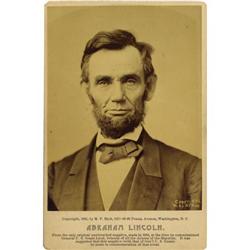 CABINET CARD OF ABRAHAM LINCOLN, PHOTO BY RICE.