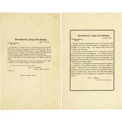 GENERAL ORDERS 15 & 16 ANNOUNCING LINCOLNS DEATH