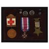 Image 1 : LOT OF (7) ITEMES, 3 MEDALS, 2 LAPEL BUTTONS, &