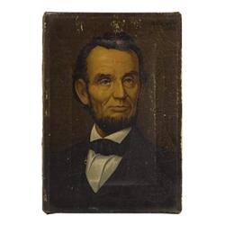 LINCOLN PORTRAIT, OIL ON CANVAS, ILLINOIS WATCH