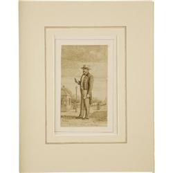 U.S.S. KEARSARGE CAPTAIN WINSLOW INK DRAWING