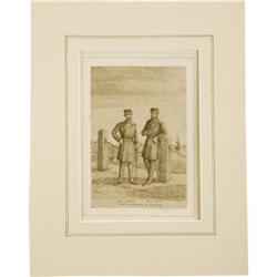 U.S.S KEARSARGE LTS WHEELER & SMITH INK DRAWING