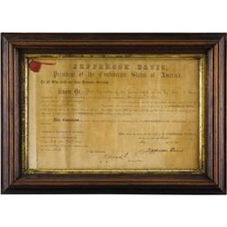 JEFFERSON DAVIS DOCUMENT SIGNED: SHIP SAVANNAH