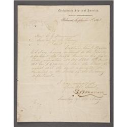 STEPHEN MALLORY AUTOGRAPH LETTER SIGNED