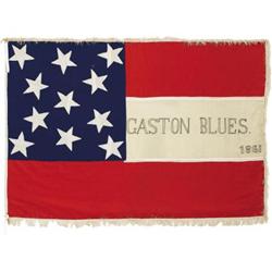 1861 1ST NATIONAL FLAG OF THE “GASTON BLUES”