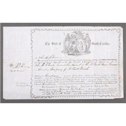 SO. CAROLINA “SECESSION” MILITARY APPOINTMENT