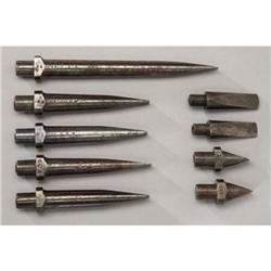 GROUP OF NINE CIVIL WAR FRONT CANNON SIGHTS.