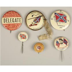 LOT OF (6) UCV PIN BACK BUTTONS ca 1900’s