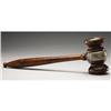 Image 1 : WOODEN GAVEL WITH SILVER BAND ENGRAVED GAR &
