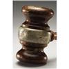 Image 2 : WOODEN GAVEL WITH SILVER BAND ENGRAVED GAR &
