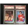 Image 1 : 1977 O-PEE-CHEE WHA GRADED NM-MT 8 HOCKEY CARD LOT (#2 BERNIER/ 310 CHIPPERFIELD)
