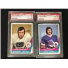 Image 1 : 1977 O-PEE-CHEE WHA GRADED NM-MT 8 HOCKEY CARD LOT (#32 BORDELEAU/ #51 MARRIN)