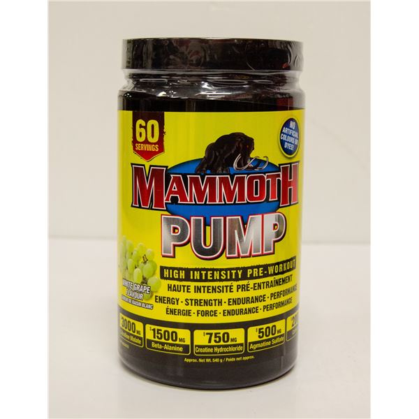MAMMOTH PUMP HIGH INTENSITY PRE-WORKOUT WHITE