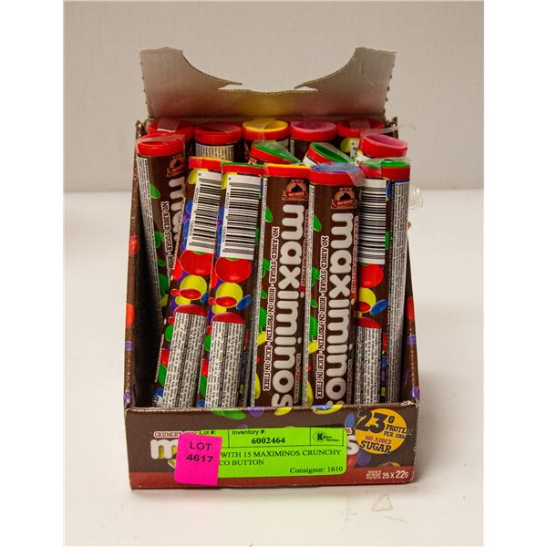 BOX WITH 15 MAXIMINOS CRUNCHY CHOCO BUTTON