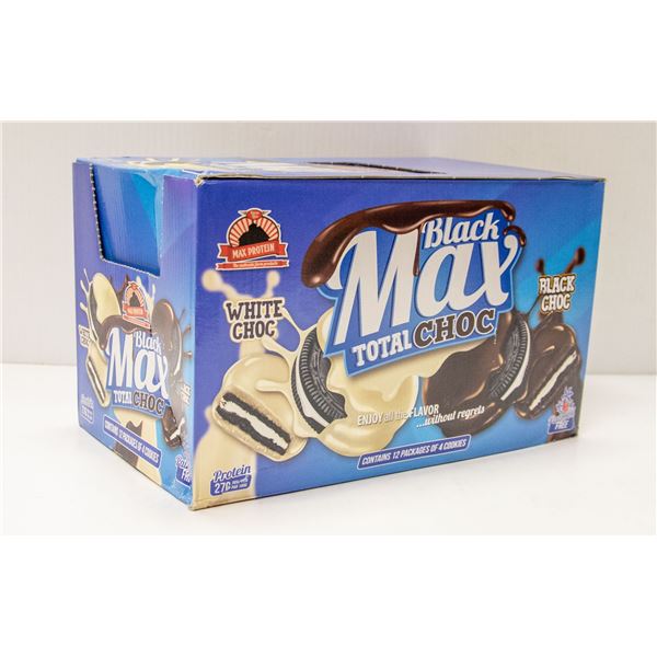 CASE OF BLACK MAX TOTAL CHOC COOKIES 12 PACKAGES